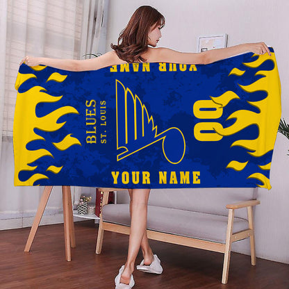 LIMITED EDITION - NEW CUSTOMIZED NHL14 SLB ST. LOUIS BLUES BATH & BEACH TOWEL