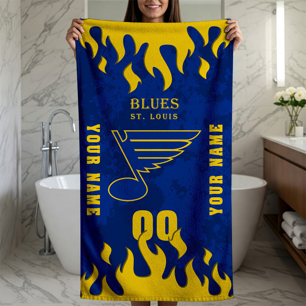 LIMITED EDITION - NEW CUSTOMIZED NHL14 SLB ST. LOUIS BLUES BATH & BEACH TOWEL