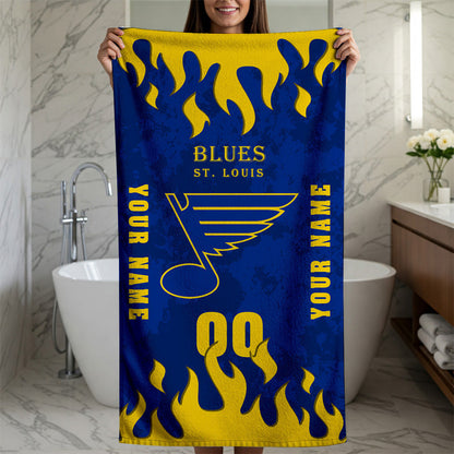 LIMITED EDITION - NEW CUSTOMIZED NHL14 SLB ST. LOUIS BLUES BATH & BEACH TOWEL