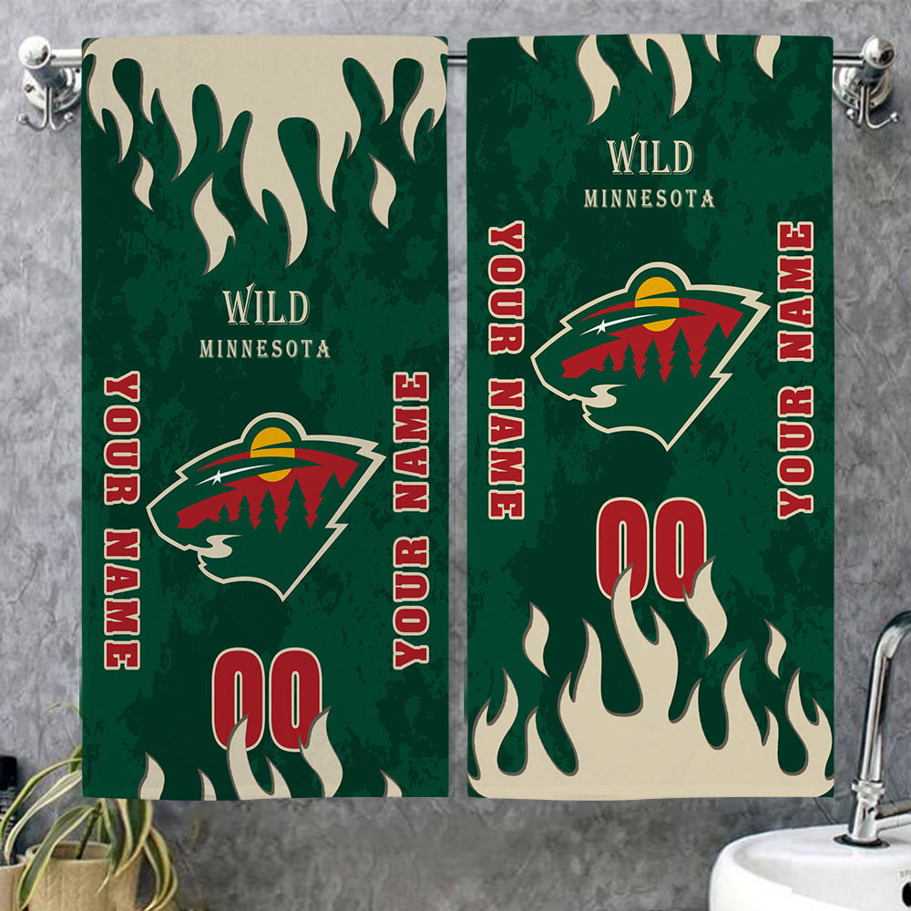 LIMITED EDITION - NEW CUSTOMIZED NHL13 MNW MINNESOTA WILD BATH & BEACH TOWEL