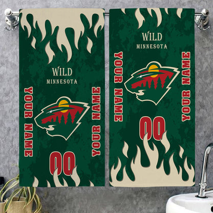 LIMITED EDITION - NEW CUSTOMIZED NHL13 MNW MINNESOTA WILD BATH & BEACH TOWEL