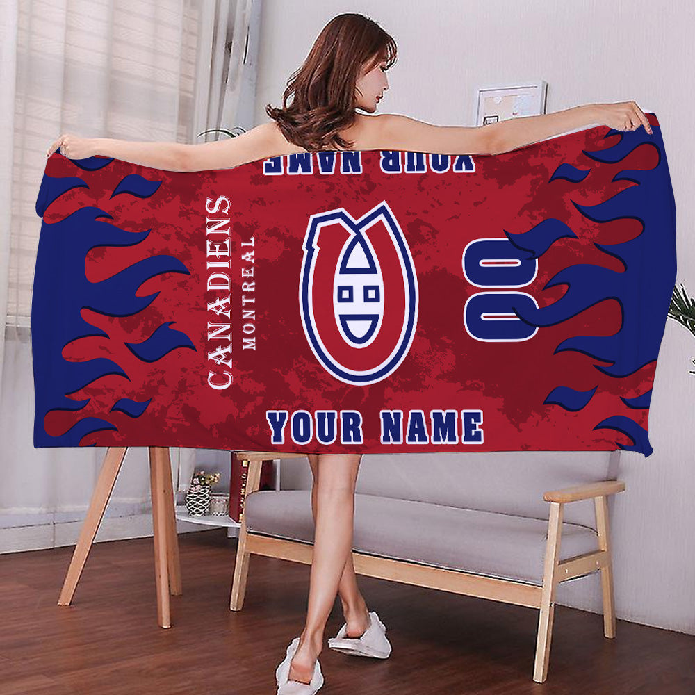 LIMITED EDITION - NEW CUSTOMIZED NHL11 MCD MONTREAL CANADIENS BATH & BEACH TOWEL