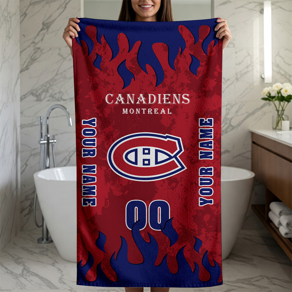 LIMITED EDITION - NEW CUSTOMIZED NHL11 MCD MONTREAL CANADIENS BATH & BEACH TOWEL