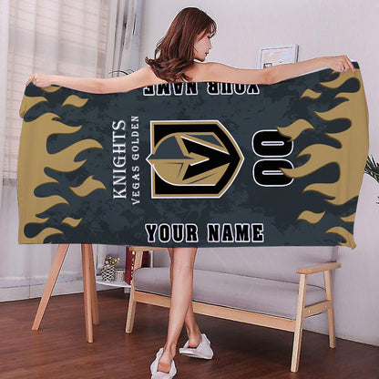 LIMITED EDITION - NEW CUSTOMIZED NHL04 VGK VEGAS GOLDEN KNIGHTS BATH & BEACH TOWEL