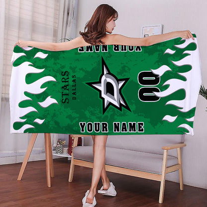 LIMITED EDITION - NEW CUSTOMIZED NHL15 DLS DALLAS STARS BATH & BEACH TOWEL