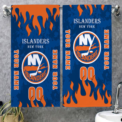LIMITED EDITION - NEW CUSTOMIZED NHL25 NYI NEW YORK ISLANDERS BATH & BEACH TOWEL