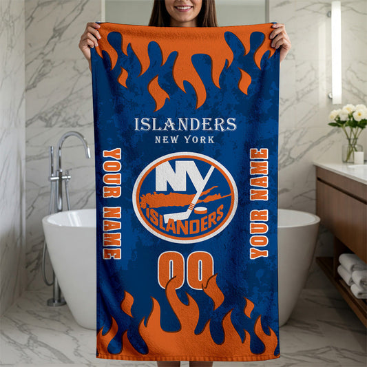 LIMITED EDITION - NEW CUSTOMIZED NHL25 NYI NEW YORK ISLANDERS BATH & BEACH TOWEL