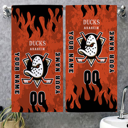 LIMITED EDITION - NEW CUSTOMIZED NHL09 AHD ANAHEIM DUCKS BATH & BEACH TOWEL
