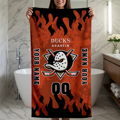 LIMITED EDITION - NEW CUSTOMIZED NHL09 AHD ANAHEIM DUCKS BATH & BEACH TOWEL