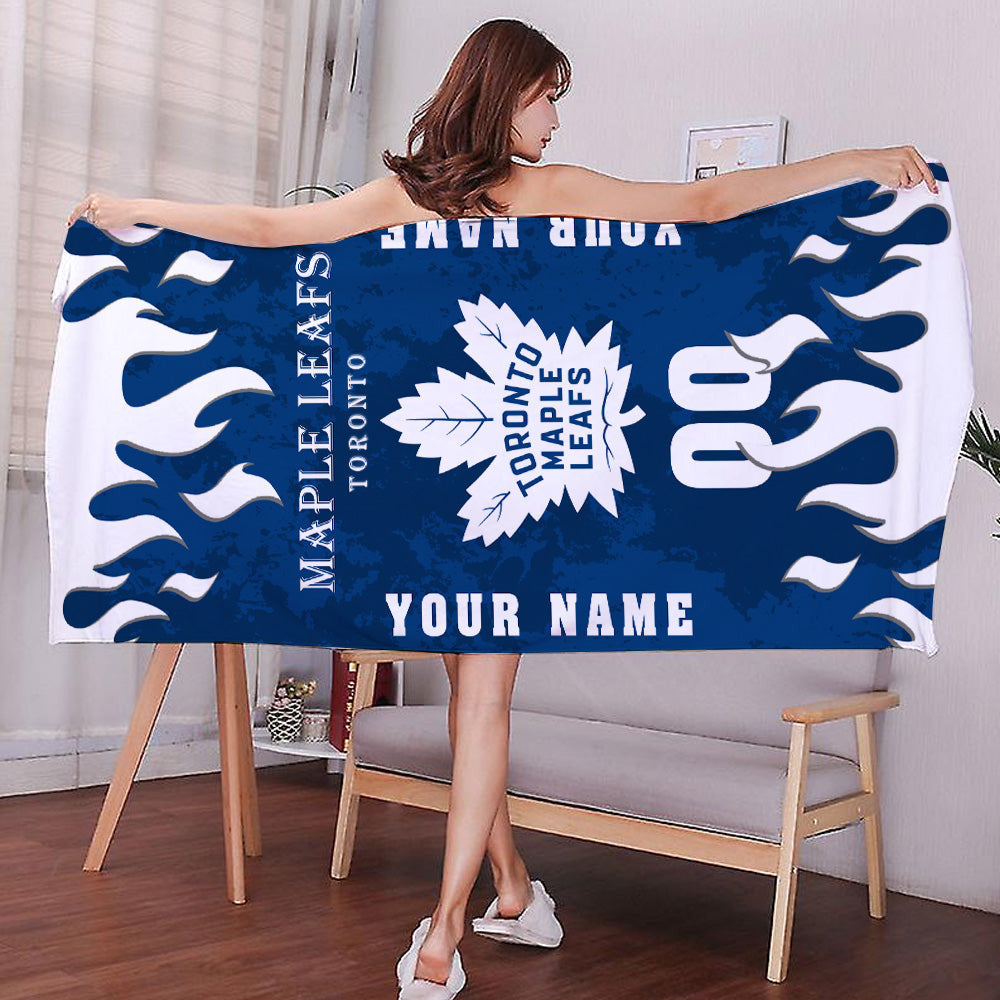 LIMITED EDITION - NEW CUSTOMIZED NHL23 TML TORONTO MAPLE LEAFS BATH & BEACH TOWEL