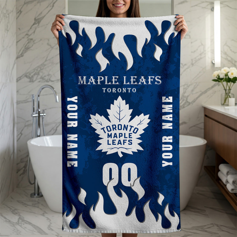 LIMITED EDITION - NEW CUSTOMIZED NHL23 TML TORONTO MAPLE LEAFS BATH & BEACH TOWEL
