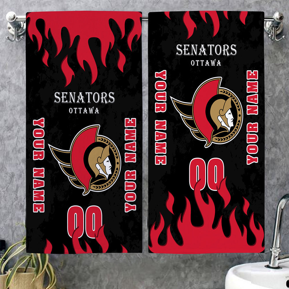 LIMITED EDITION - NEW CUSTOMIZED NHL29 OSN OTTAWA SENATORS BATH & BEACH TOWEL