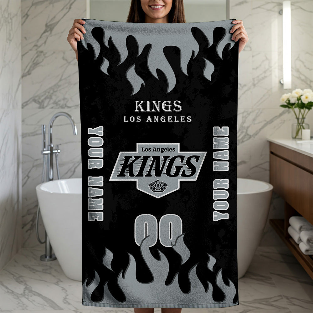 LIMITED EDITION - NEW CUSTOMIZED NHL16 LAK LOS ANGELES KINGS BATH & BEACH TOWEL