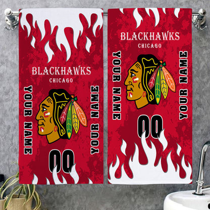LIMITED EDITION - NEW CUSTOMIZED NHL08 CBH CHICAGO BLACKHAWKS BATH & BEACH TOWEL