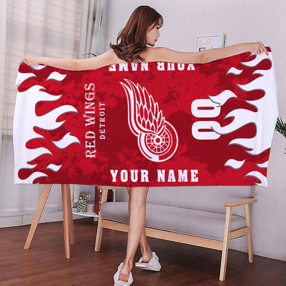 LIMITED EDITION - NEW CUSTOMIZED NHL22 DRW DETROIT RED WINGS BATH & BEACH TOWEL
