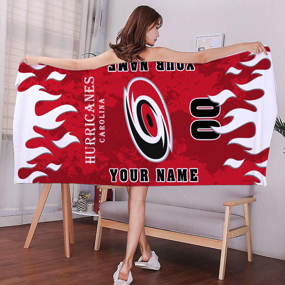 LIMITED EDITION - NEW CUSTOMIZED NHL07 CLH CAROLINA HURRICANES BATH & BEACH TOWEL