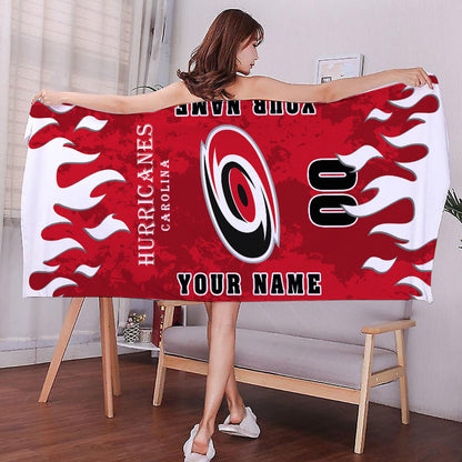 LIMITED EDITION - NEW CUSTOMIZED NHL07 CLH CAROLINA HURRICANES BATH & BEACH TOWEL