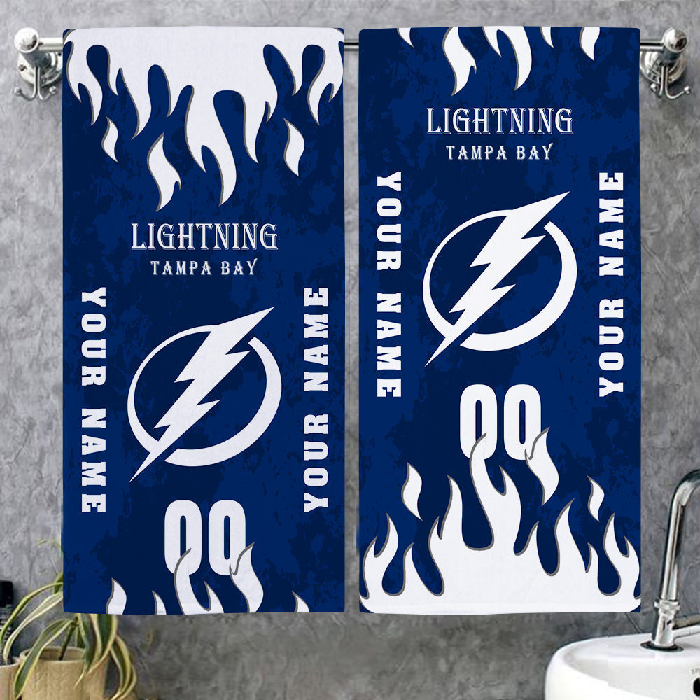 LIMITED EDITION - NEW CUSTOMIZED NHL12 TPL TAMPA BAY LIGHTNING BATH & BEACH TOWEL