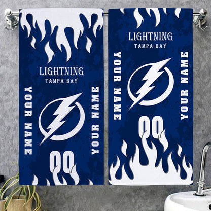 LIMITED EDITION - NEW CUSTOMIZED NHL12 TPL TAMPA BAY LIGHTNING BATH & BEACH TOWEL