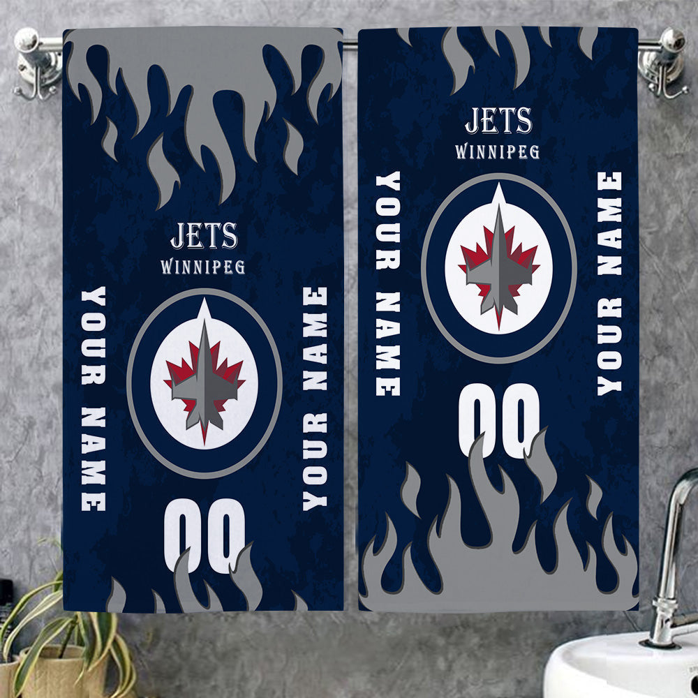LIMITED EDITION - NEW CUSTOMIZED NHL21 WPJ WINNIPEG JETS BATH & BEACH TOWEL