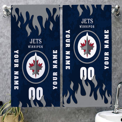 LIMITED EDITION - NEW CUSTOMIZED NHL21 WPJ WINNIPEG JETS BATH & BEACH TOWEL