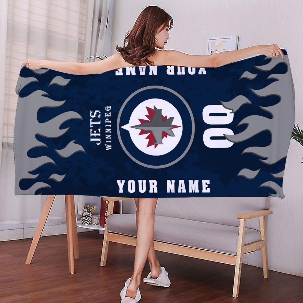 LIMITED EDITION - NEW CUSTOMIZED NHL21 WPJ WINNIPEG JETS BATH & BEACH TOWEL