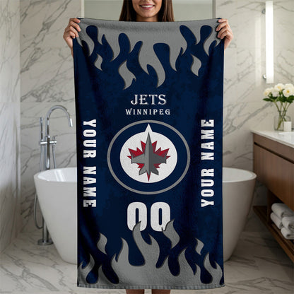 LIMITED EDITION - NEW CUSTOMIZED NHL21 WPJ WINNIPEG JETS BATH & BEACH TOWEL
