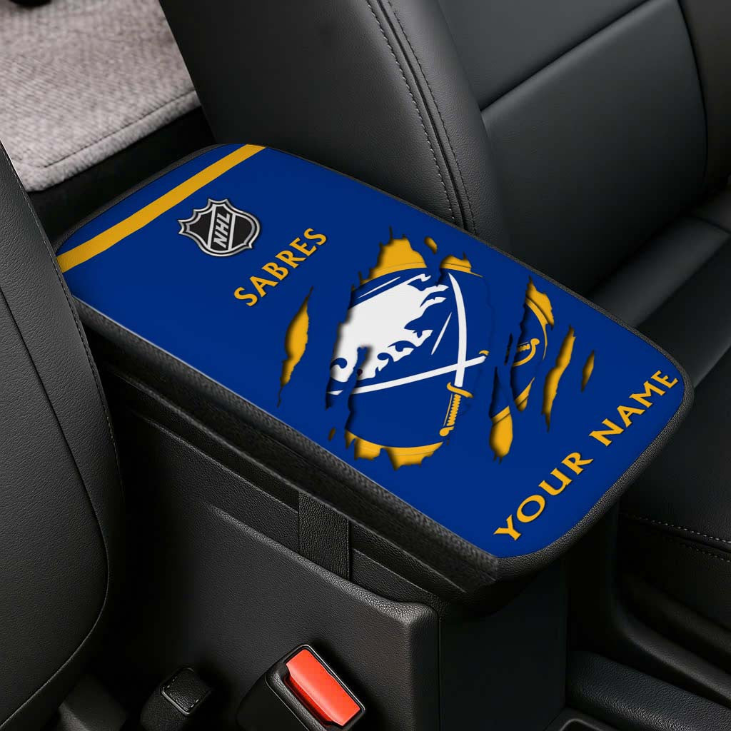 LIMITED EDITION - NEW CUSTOMIZED NHL28 BFS BUFFALO SABRES CAR ARMREST PAD COVER