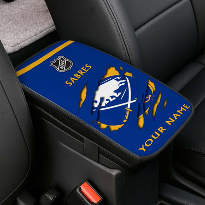 LIMITED EDITION - NEW CUSTOMIZED NHL28 BFS BUFFALO SABRES CAR ARMREST PAD COVER