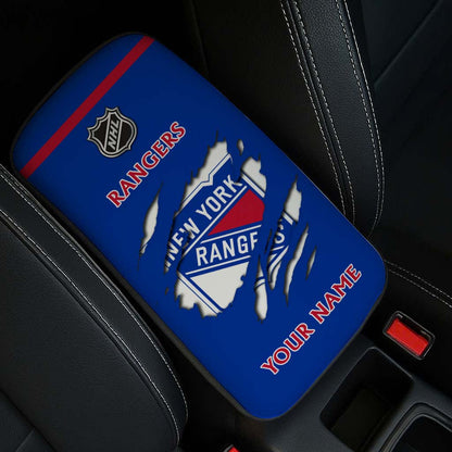 LIMITED EDITION - NEW CUSTOMIZED NHL24 NYR NEW YORK RANGERS CAR ARMREST PAD COVER