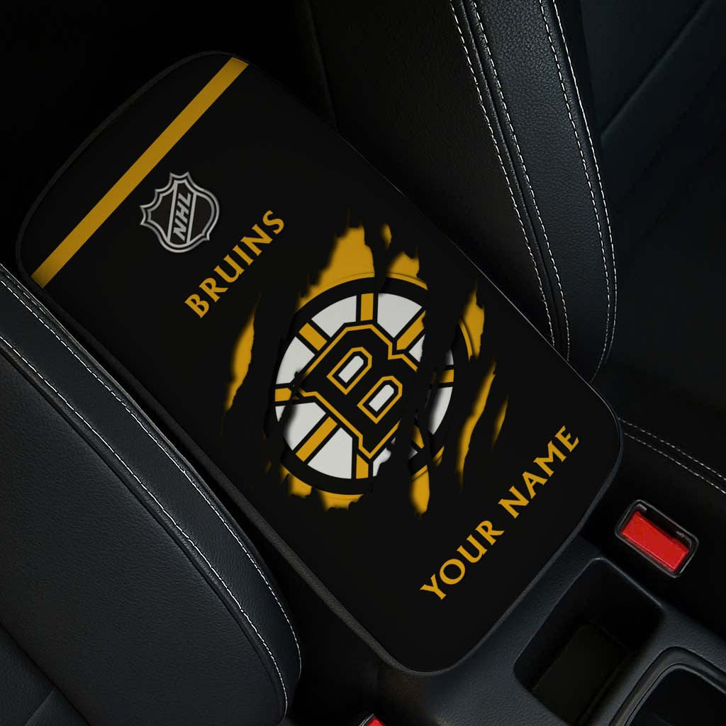 LIMITED EDITION - NEW CUSTOMIZED NHL18 BTB BOSTON BRUINS CAR ARMREST PAD COVER