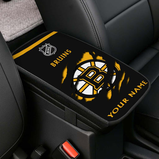 LIMITED EDITION - NEW CUSTOMIZED NHL18 BTB BOSTON BRUINS CAR ARMREST PAD COVER