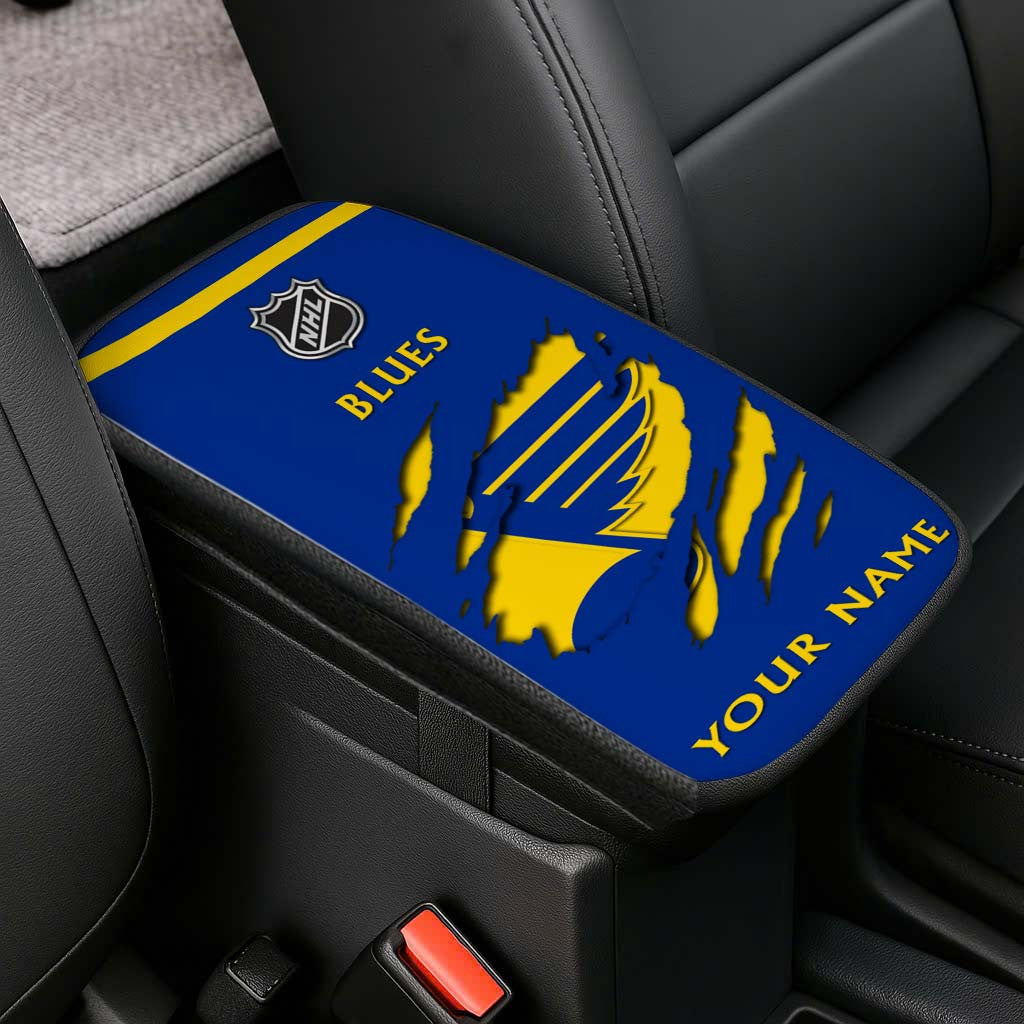 LIMITED EDITION - NEW CUSTOMIZED NHL14 SLB ST. LOUIS BLUES CAR ARMREST PAD COVER