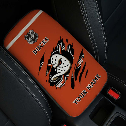 LIMITED EDITION - NEW CUSTOMIZED NHL09 AHD ANAHEIM DUCKS CAR ARMREST PAD COVER