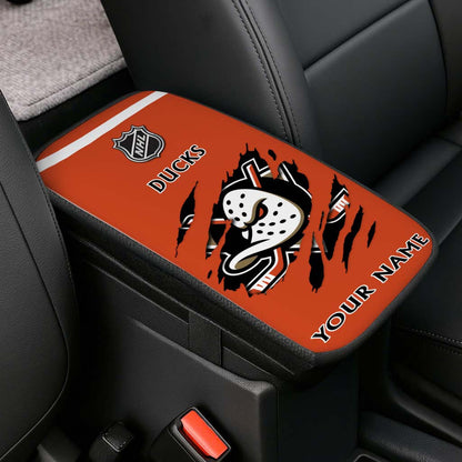 LIMITED EDITION - NEW CUSTOMIZED NHL09 AHD ANAHEIM DUCKS CAR ARMREST PAD COVER