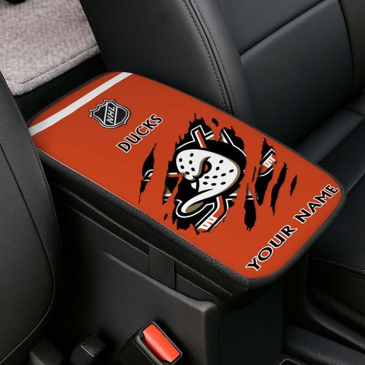 LIMITED EDITION - NEW CUSTOMIZED NHL09 AHD ANAHEIM DUCKS CAR ARMREST PAD COVER