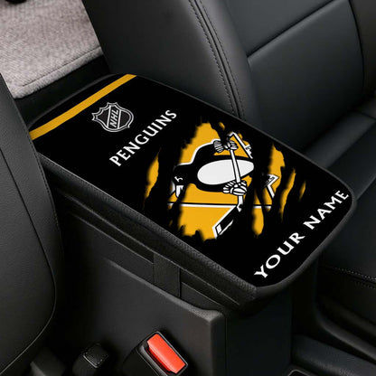 LIMITED EDITION - NEW CUSTOMIZED NHL26 PBP PITTSBURGH PENGUINS CAR ARMREST PAD COVER
