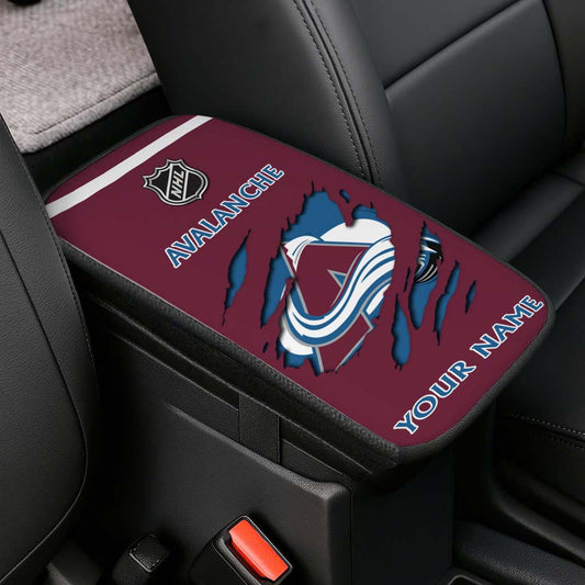 LIMITED EDITION - NEW CUSTOMIZED NHL05 CAL COLORADO AVALANCHE CAR ARMREST PAD COVER