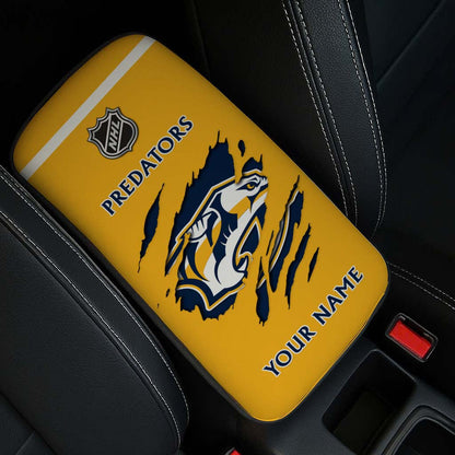 LIMITED EDITION - NEW CUSTOMIZED NHL31 NVP NASHVILLE PREDATORS CAR ARMREST PAD COVER
