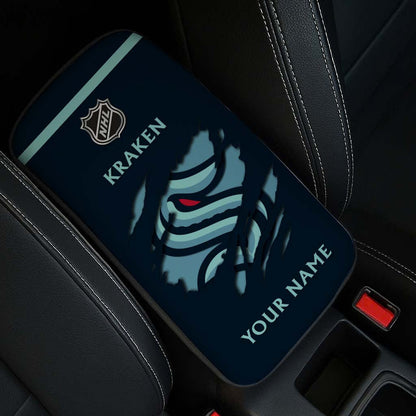 LIMITED EDITION - NEW CUSTOMIZED NHL20 STK SEATTLE KRAKEN CAR ARMREST PAD COVER