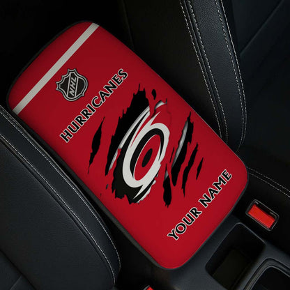 LIMITED EDITION - NEW CUSTOMIZED NHL07 CLH CAROLINA HURRICANES CAR ARMREST PAD COVER