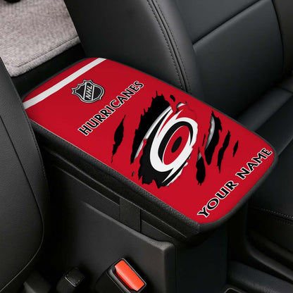 LIMITED EDITION - NEW CUSTOMIZED NHL07 CLH CAROLINA HURRICANES CAR ARMREST PAD COVER