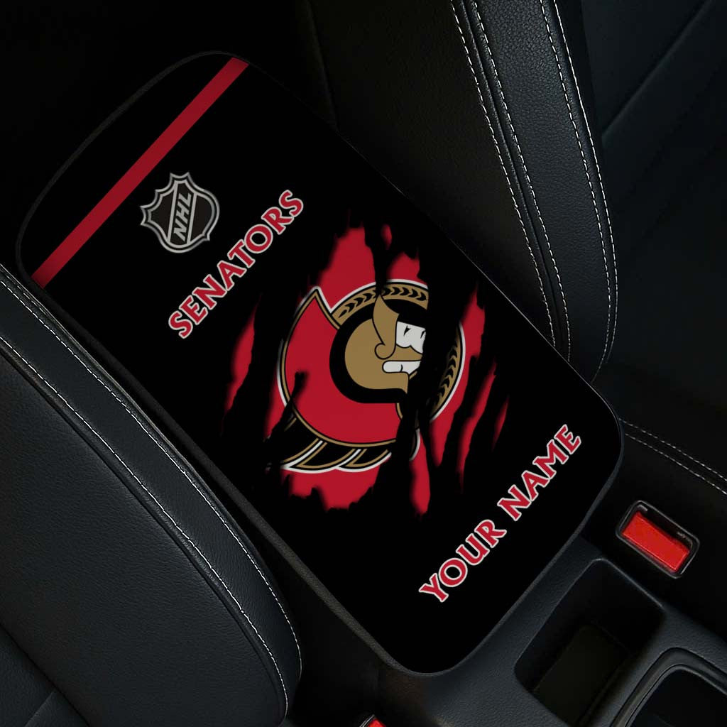 LIMITED EDITION - NEW CUSTOMIZED NHL29 OSN OTTAWA SENATORS CAR ARMREST PAD COVER