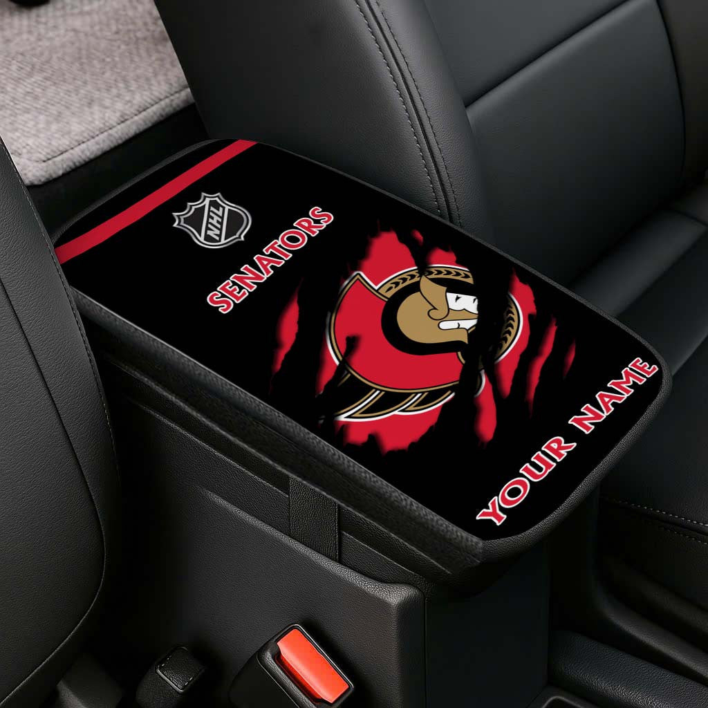 LIMITED EDITION - NEW CUSTOMIZED NHL29 OSN OTTAWA SENATORS CAR ARMREST PAD COVER