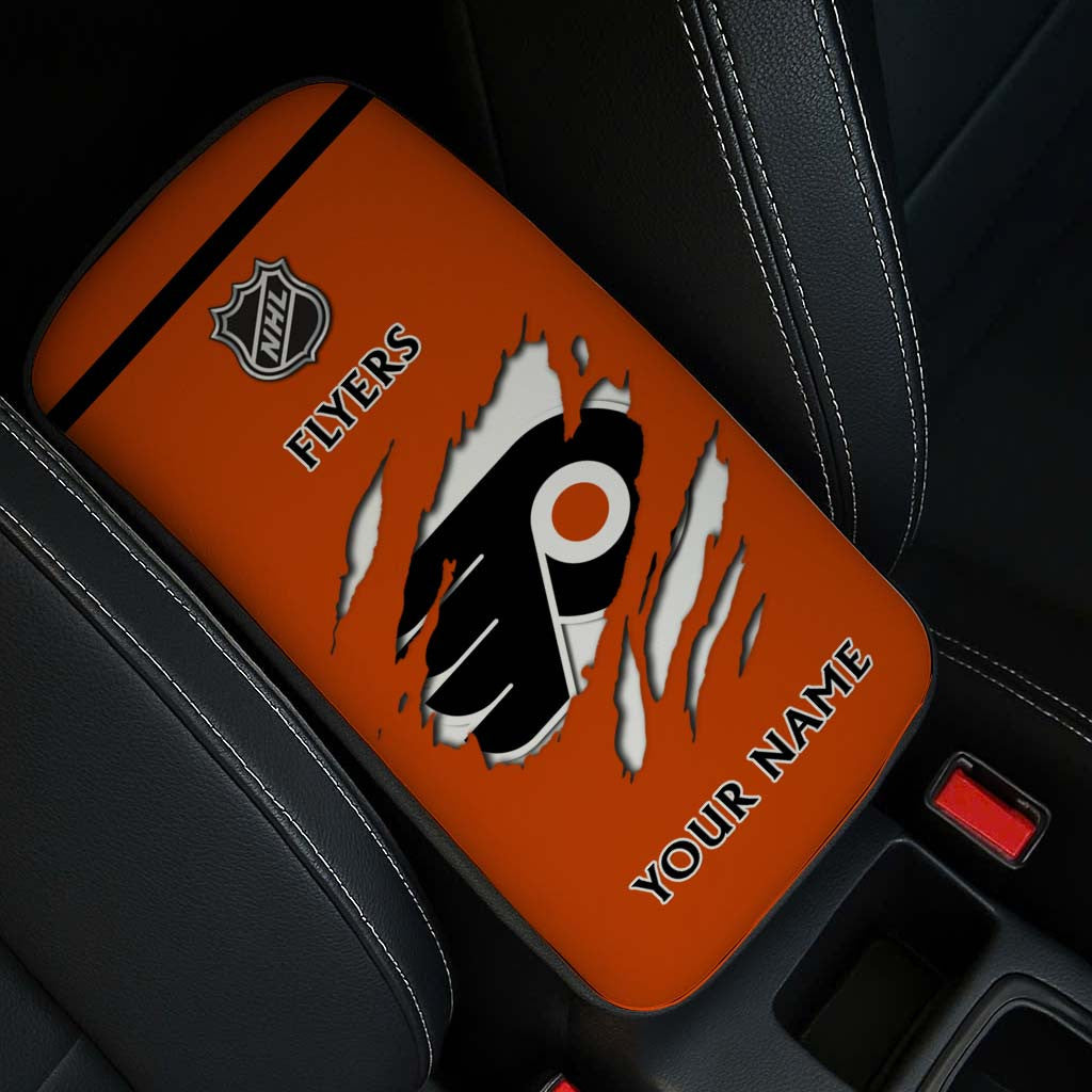 LIMITED EDITION - NEW CUSTOMIZED NHL27 PPF PHILADELPHIA FLYERS CAR ARMREST PAD COVER