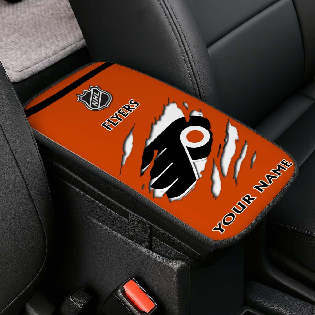 LIMITED EDITION - NEW CUSTOMIZED NHL27 PPF PHILADELPHIA FLYERS CAR ARMREST PAD COVER