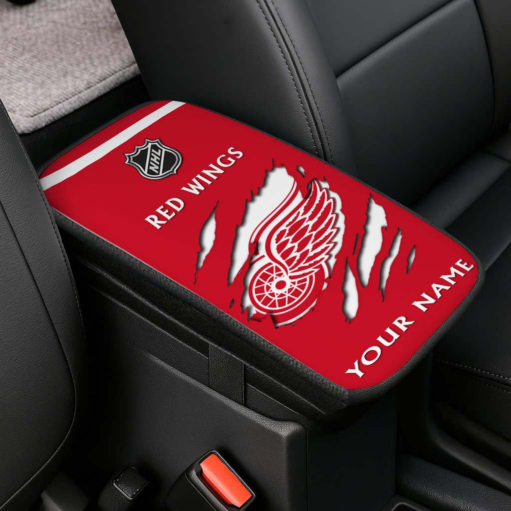 LIMITED EDITION - NEW CUSTOMIZED NHL22 DRW DETROIT RED WINGS CAR ARMREST PAD COVER