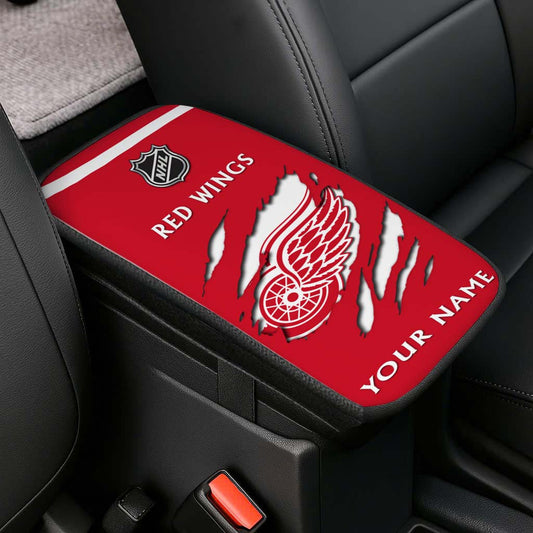 LIMITED EDITION - NEW CUSTOMIZED NHL22 DRW DETROIT RED WINGS CAR ARMREST PAD COVER