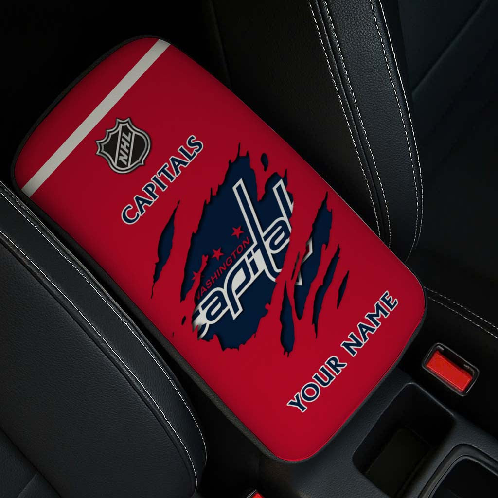 LIMITED EDITION - NEW CUSTOMIZED NHL10 WCP WASHINGTON CAPITALS CAR ARMREST PAD COVER