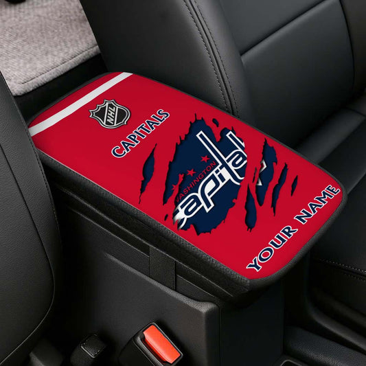 LIMITED EDITION - NEW CUSTOMIZED NHL10 WCP WASHINGTON CAPITALS CAR ARMREST PAD COVER